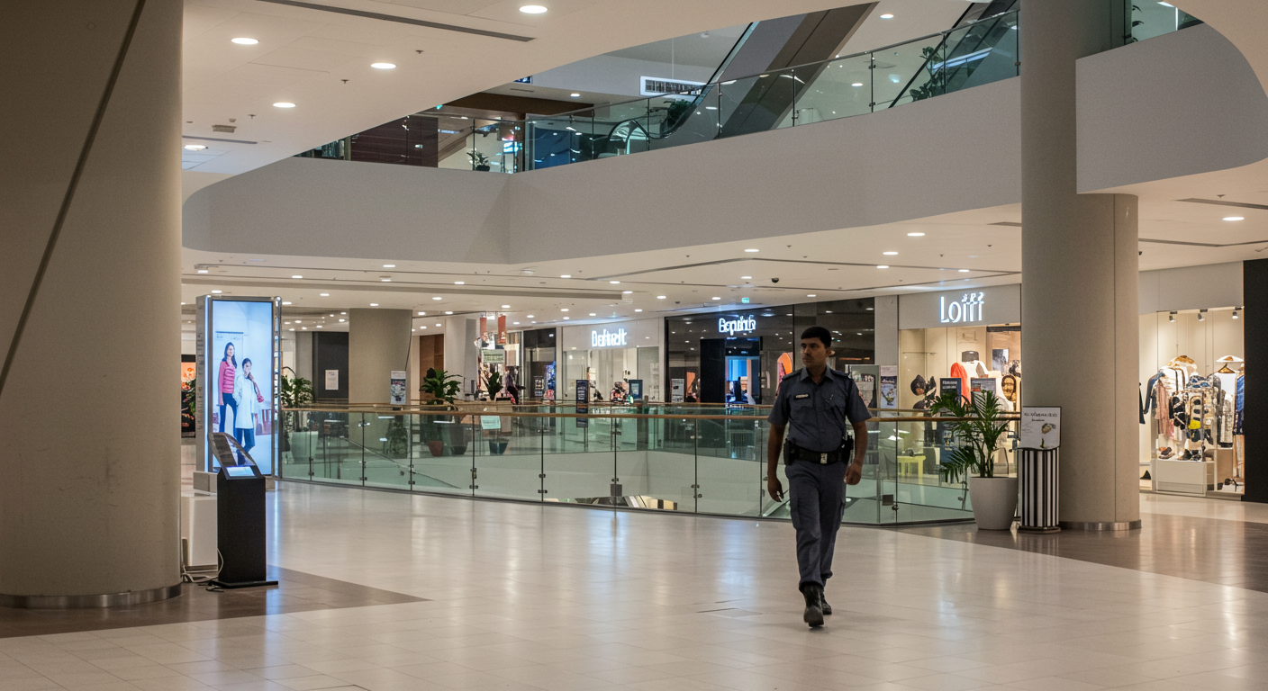 Security services in a shopping mall 
